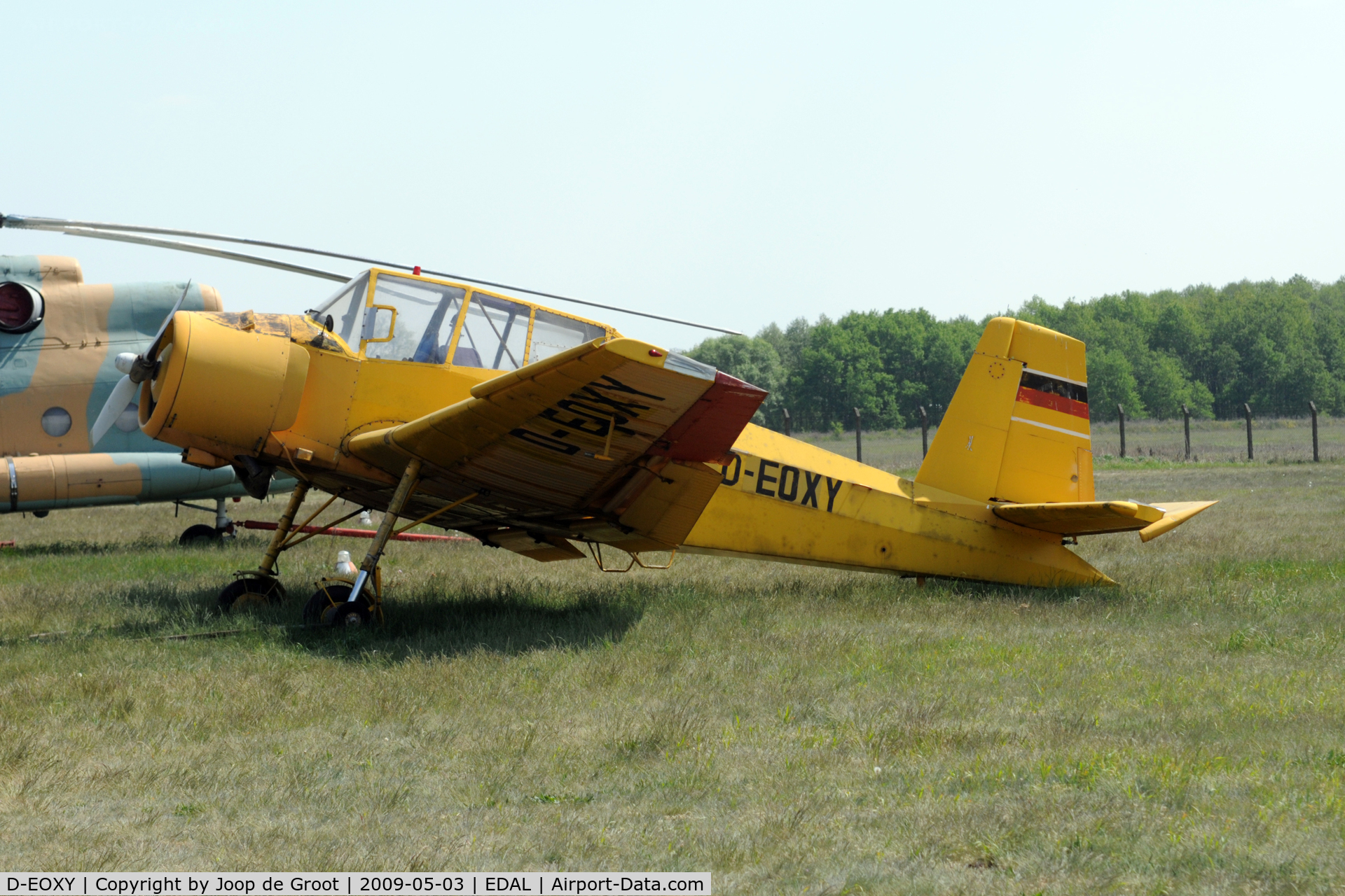D-EOXY, Let Z-37A-2 Cmelak C/N 19-04, Interflug did use the Cmelak as cropduster out of Fürstenwalde. This example is now preserved on the civil side of this former air base.