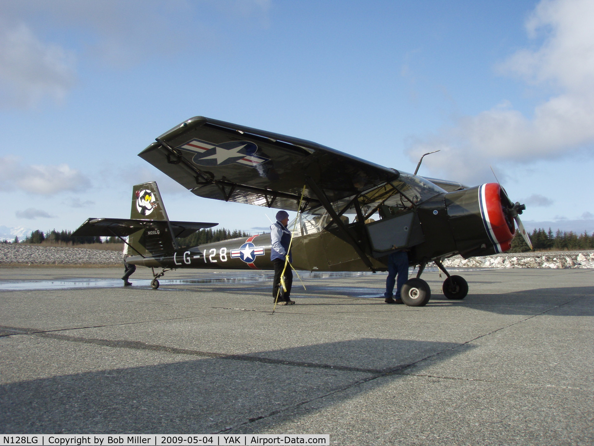 N128LG, 1946 Consolidated Vultee/hops L-13A C/N 46-165, Beautiful L-13A stopping for the night in Yakutat,  Alaska.