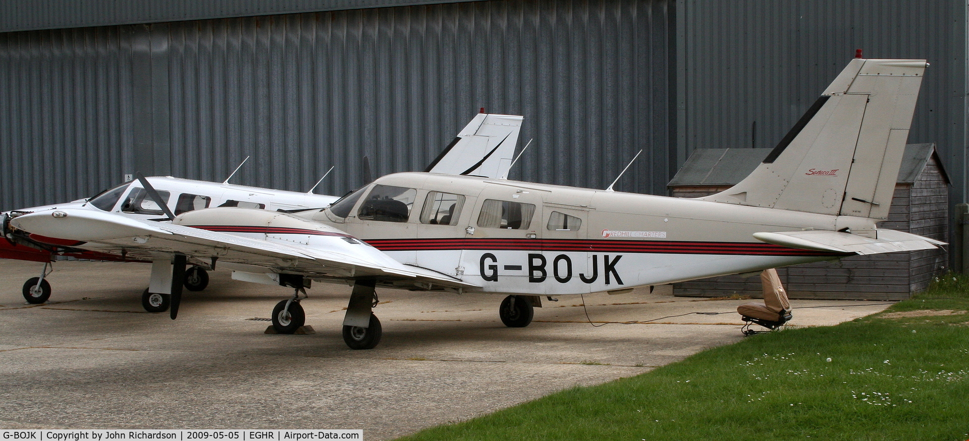 G-BOJK, 1986 Piper PA-34-220T Seneca III C/N 34-33020, At Goodwood