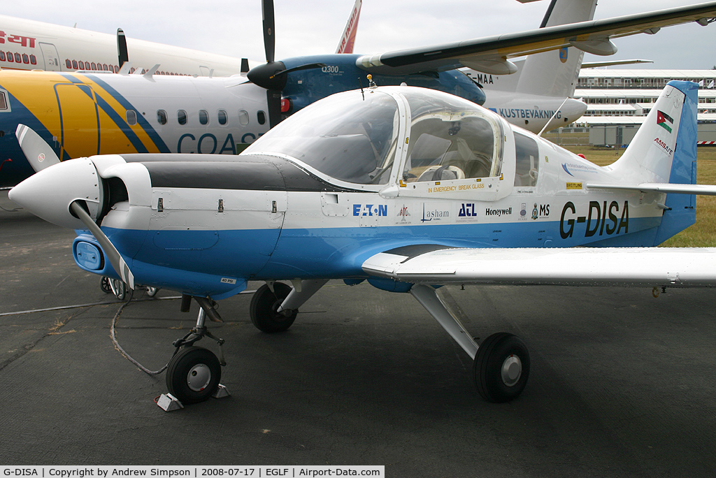 G-DISA, 1983 Scottish Aviation Bulldog Series 120 Model 125 C/N BH120/435, Farnborough Airshow 2008.