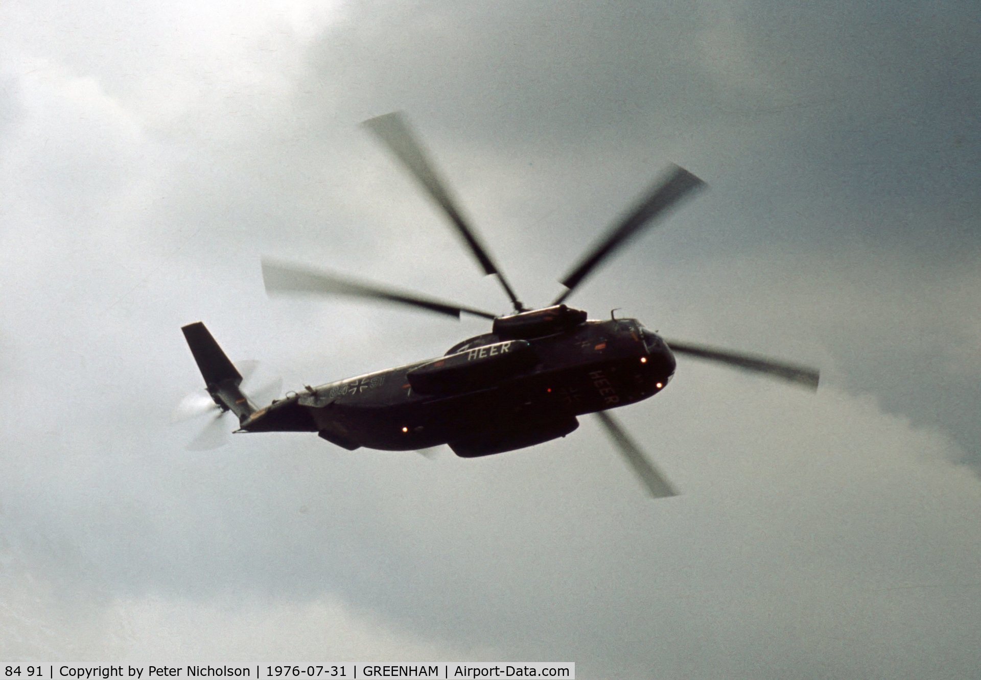 84 91, Sikorsky (VFW-Fokker) CH-53G C/N V65-089, Another view of the HFR-15 CH-53G at the 1976 Intnl Air Tattoo at RAF Greenham Common.