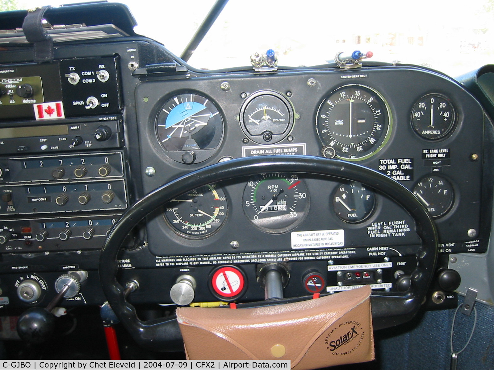 C-GJBO, 1962 Piper PA-22-108 Colt Colt C/N 22-9451, right seat panel