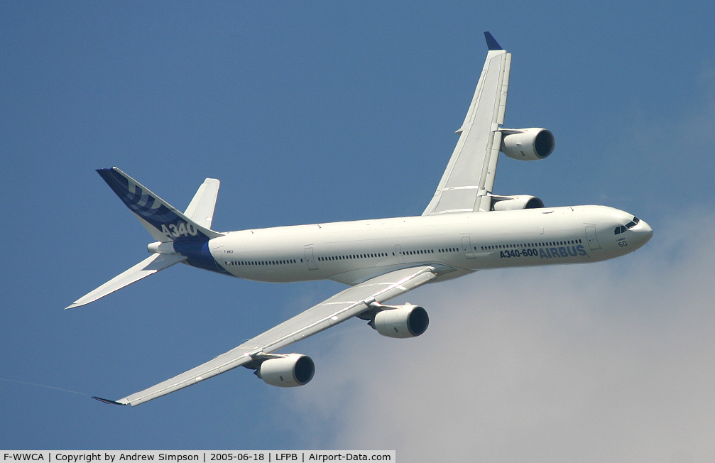 F-WWCA, 2001 Airbus A340-642 C/N 360, 2005 Paris Airshow.