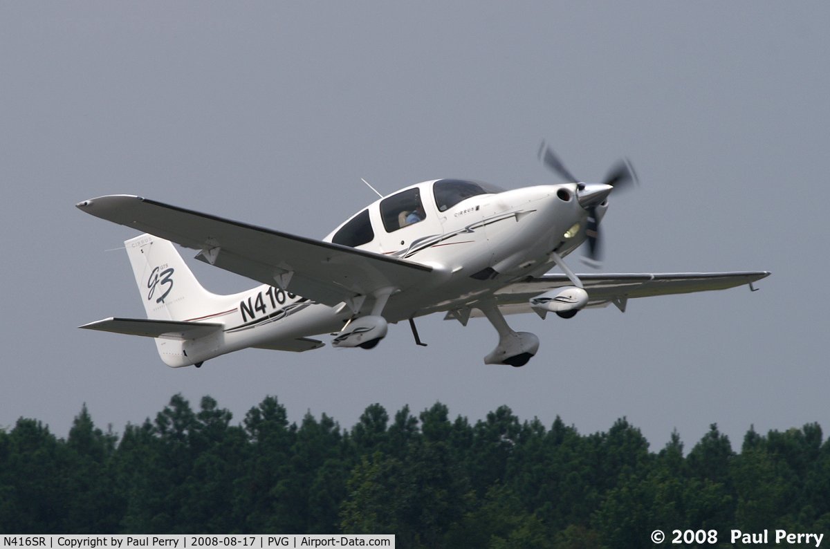 N416SR, 2007 Cirrus SR22 C/N 2540, Getting airborne from KPVG