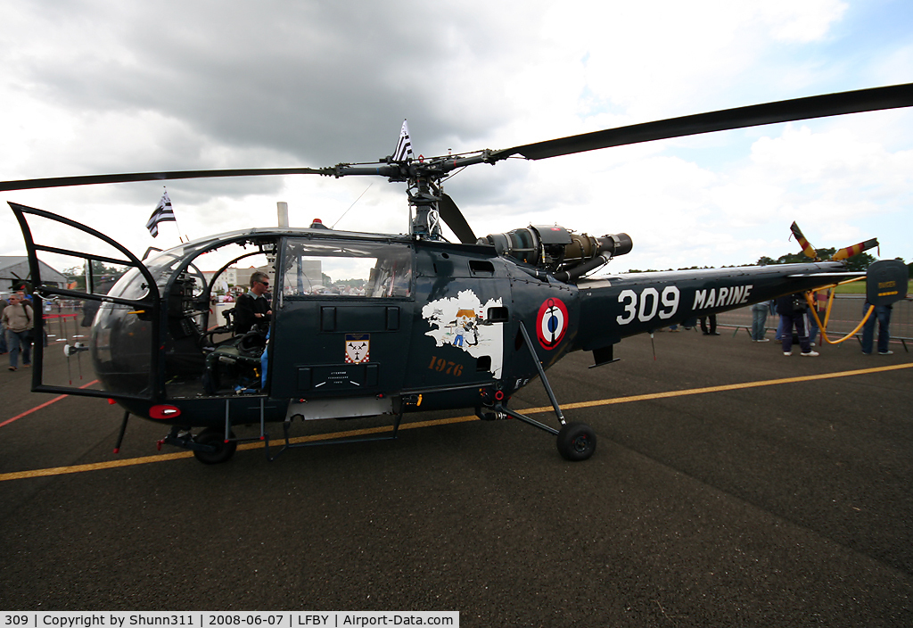 309, Aerospatiale SA-319B Alouette III C/N 2309, French Navy Alouette III displayed with special c/s during LFBY Open Day 2008