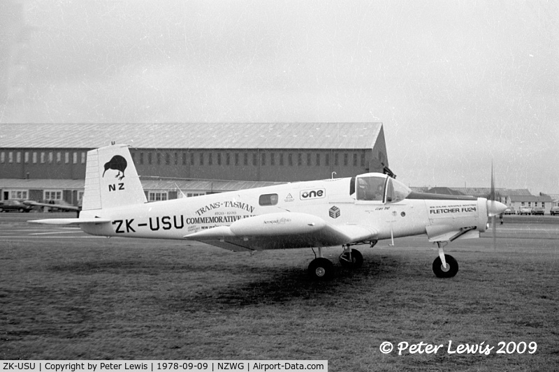 ZK-USU, 1977 Fletcher FU24-950 C/N 238, NZ Aerospace Industries Ltd., Hamilton - taxiing out prior to 27hr flight NZ-AU-NZ