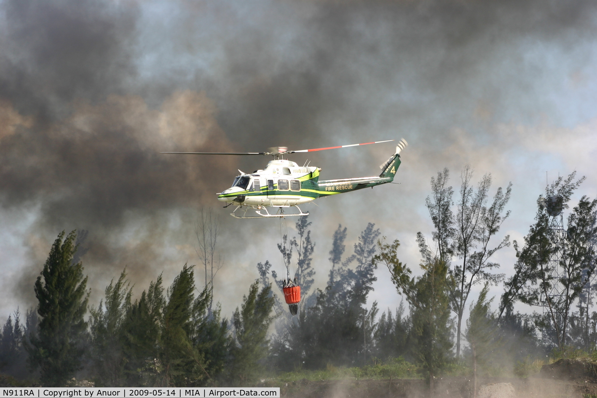 N911RA, 2005 Bell 412EP C/N 36358, CHOPPER EXTINGUISHES FIRE  SR-836