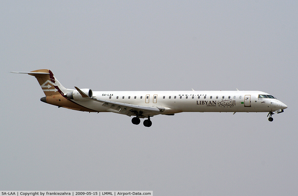 5A-LAA, 2007 Bombardier CRJ-900ER (CL-600-2D24) C/N 15120, Libyan Arab Airlines