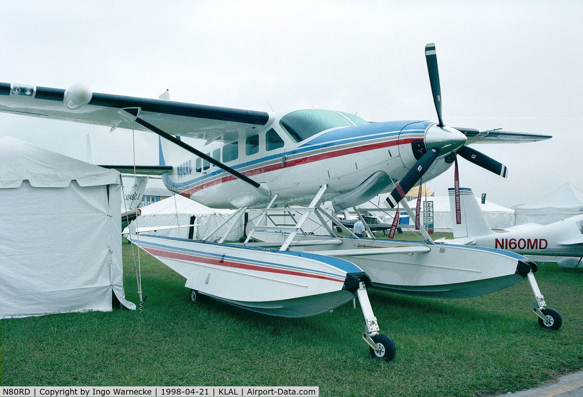 N80RD, 1986 Cessna 208 Caravan I C/N 20800085, Cessna 208 Caravan on amphibious floats at Sun 'n Fun 1998, Lakeland FL