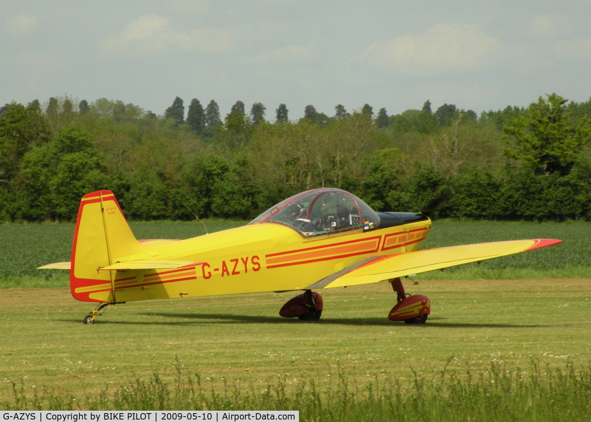 G-AZYS, 1961 Scintex CP-301C-1 Emeraude C/N 568, JUST LANDED RWY 07 BRIMPTON FLY-IN