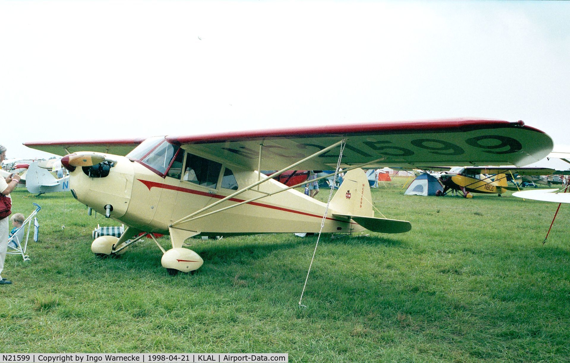N21599, 1938 Piper J4 C/N 4-400, Piper J4 Cub Coupe at Sun 'n Fun 1998, Lakeland FL