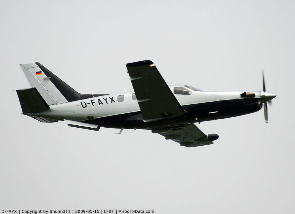 D-FAYX, 2009 Socata TBM-850 C/N 514, Taking off for a test flight...