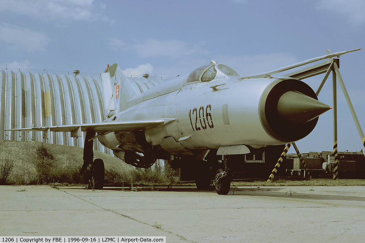 1206, Mikoyan-Gurevich MiG-21MA C/N 961206, Slovakia Air Force MiG21