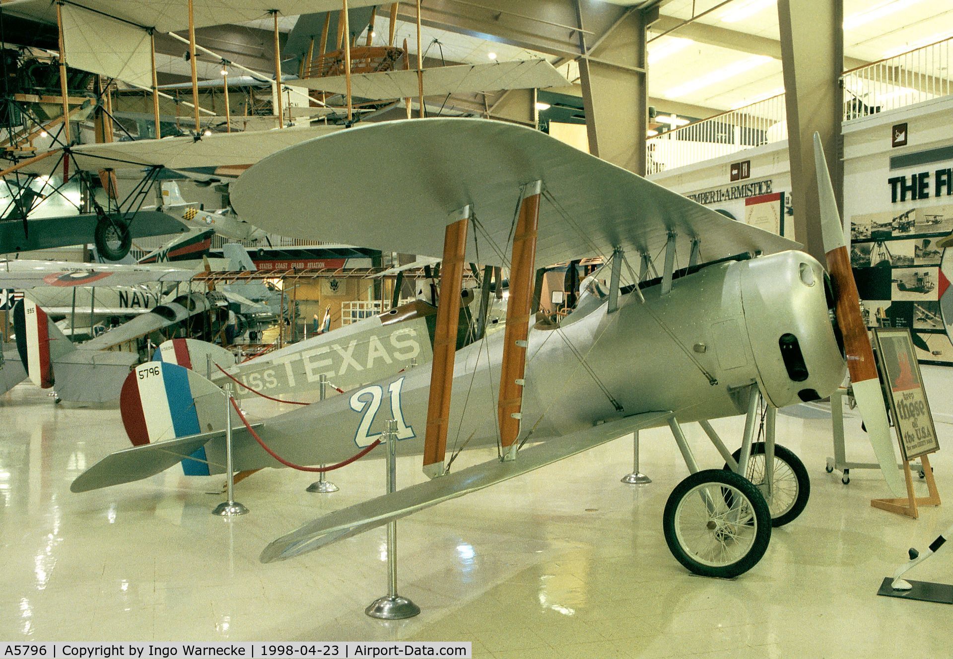 A5796, Nieuport 28 C.1 Bebe Replica C/N Not found 5796, Nieuport N.28 at the Museum of Naval Aviation, Pensacola FL