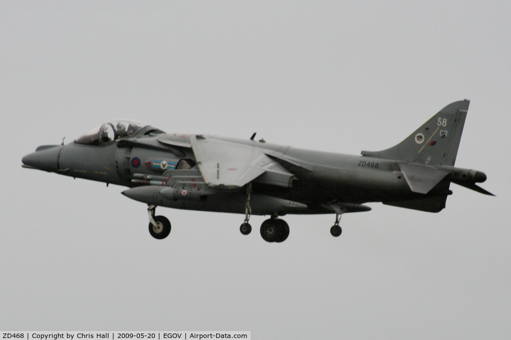 ZD468, 1990 British Aerospace Harrier GR.9 C/N P58, Harrier GR9 RAF HOCU/20(R) Sqn