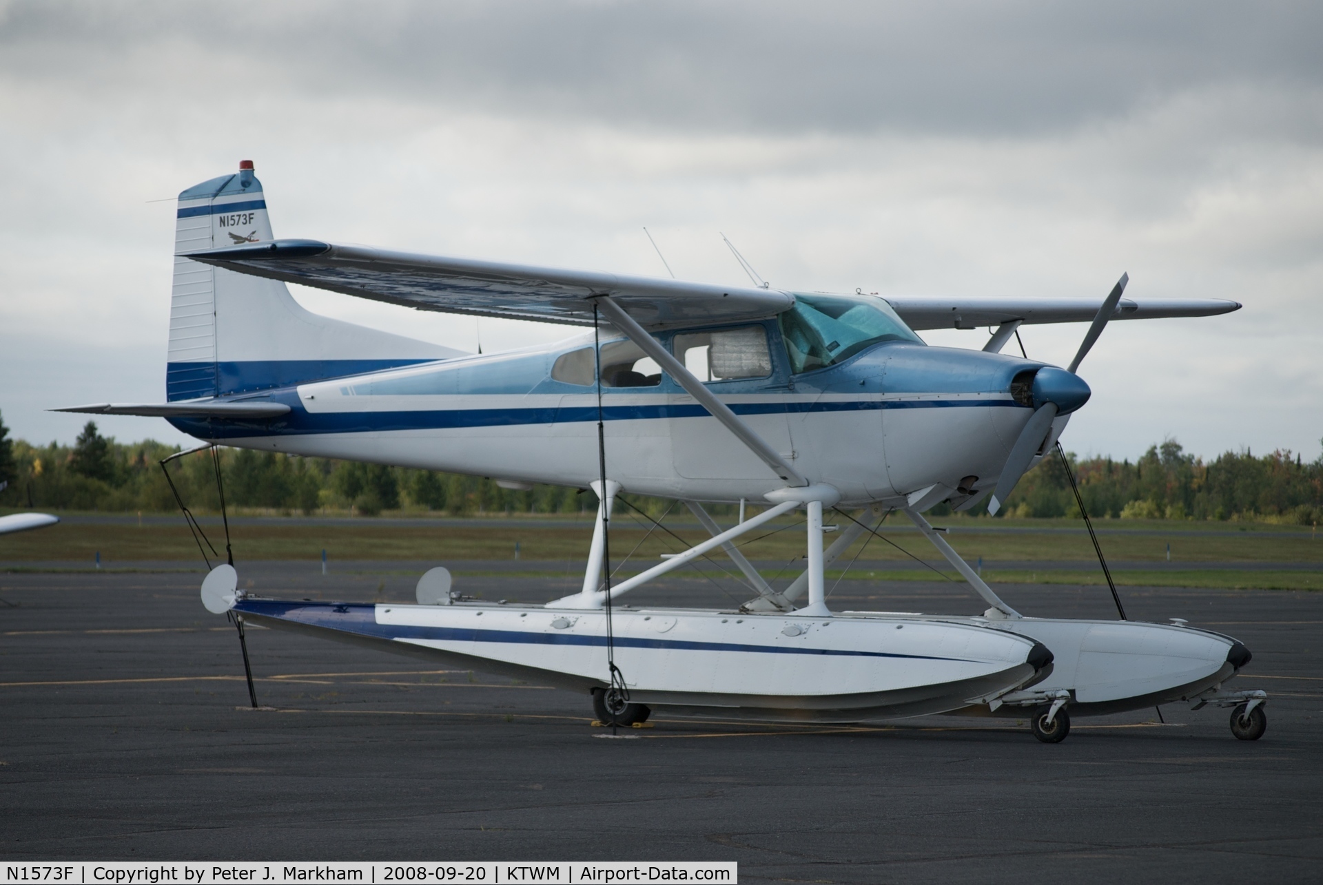 N1573F, 1965 Cessna 185D Skywagon C/N 185-0949, A Cessna Amphibian sitting on the ramp at Two Harbors, MN.