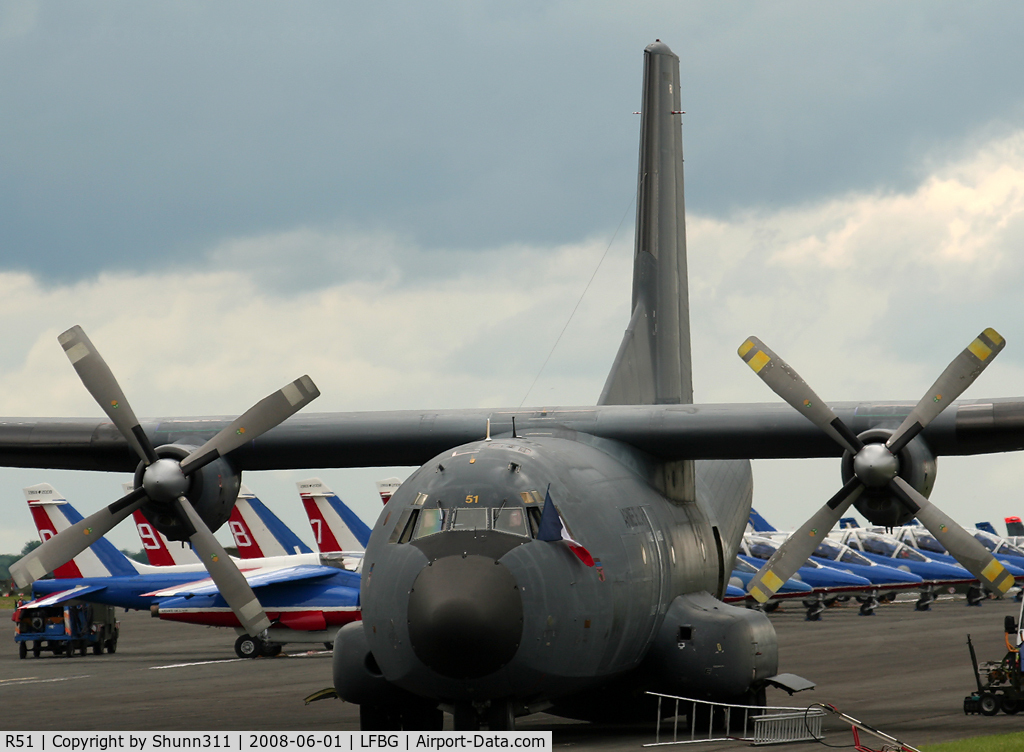 R51, Transall C-160R C/N 51, Used as logistic aircraft for French Air Force Patrol during LFBG Airshow 2008