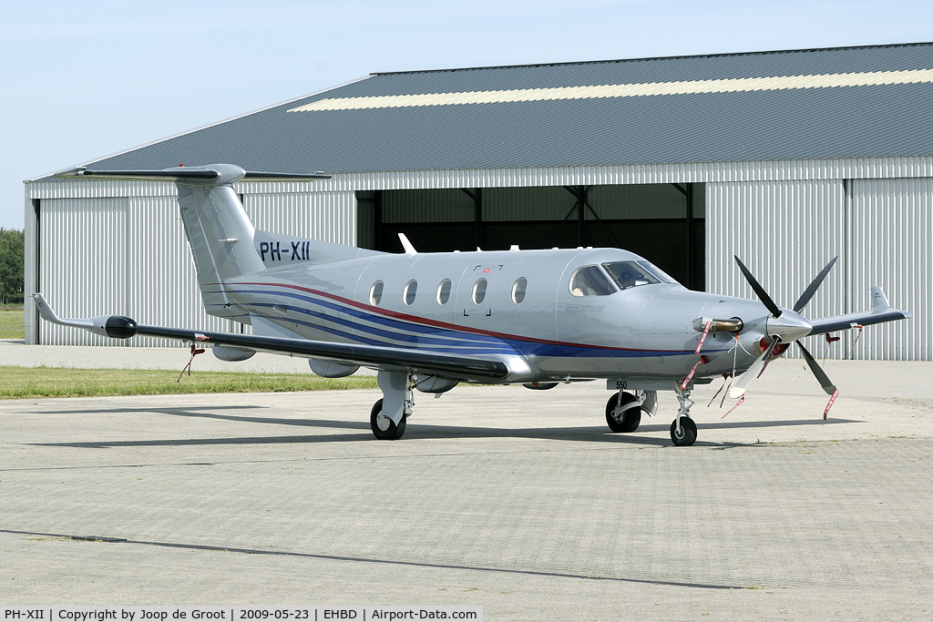 PH-XII, 2004 Pilatus PC-12/45 C/N 550, one of the larger aircraft to be seen at budel