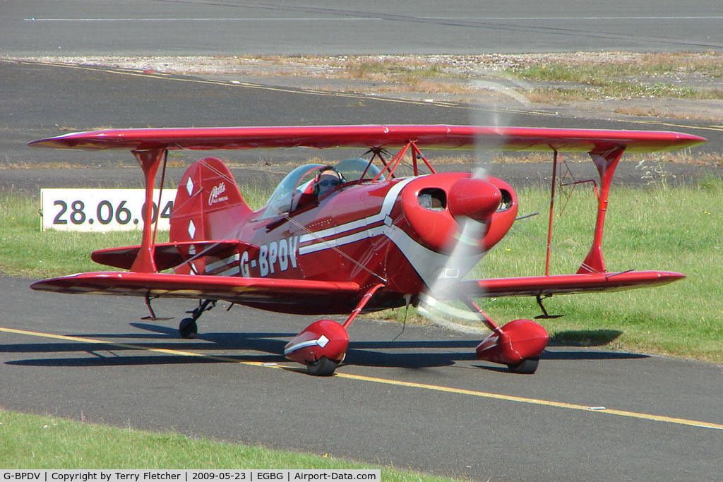 G-BPDV, 1970 Pitts S-1S Special C/N 27P, Based Pitts S-1S at Leicester 2009 May Bank Holiday Fly-in