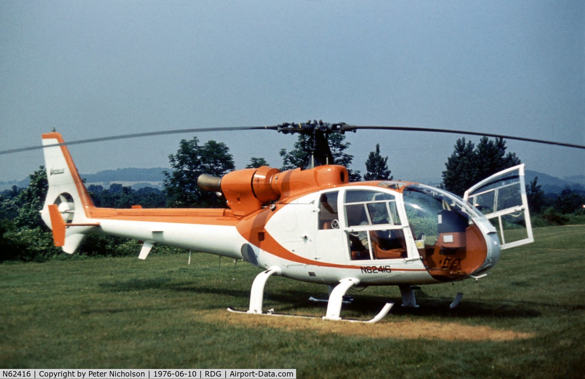 N62416, 1974 Aérospatiale SA-341G Gazelle C/N 1170, SA.341G Gazelle at the 1976 Reading Airshow, Pennsylvania.