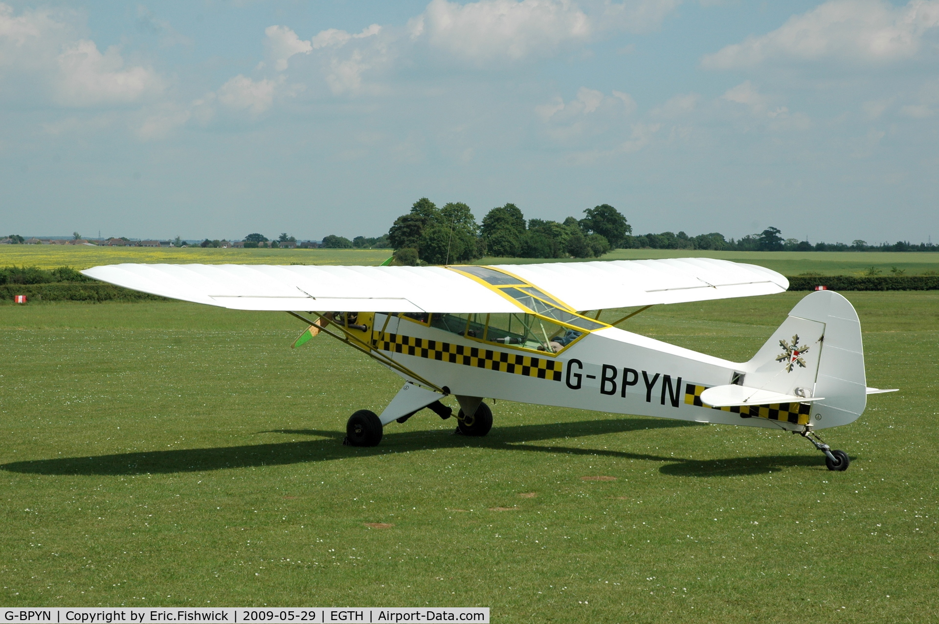 G-BPYN, 1943 Piper L-4H Grasshopper (J3C-65D) C/N 11422, 1. G-BPYN visiting Shuttleworth (Old Warden) Aerodrome.