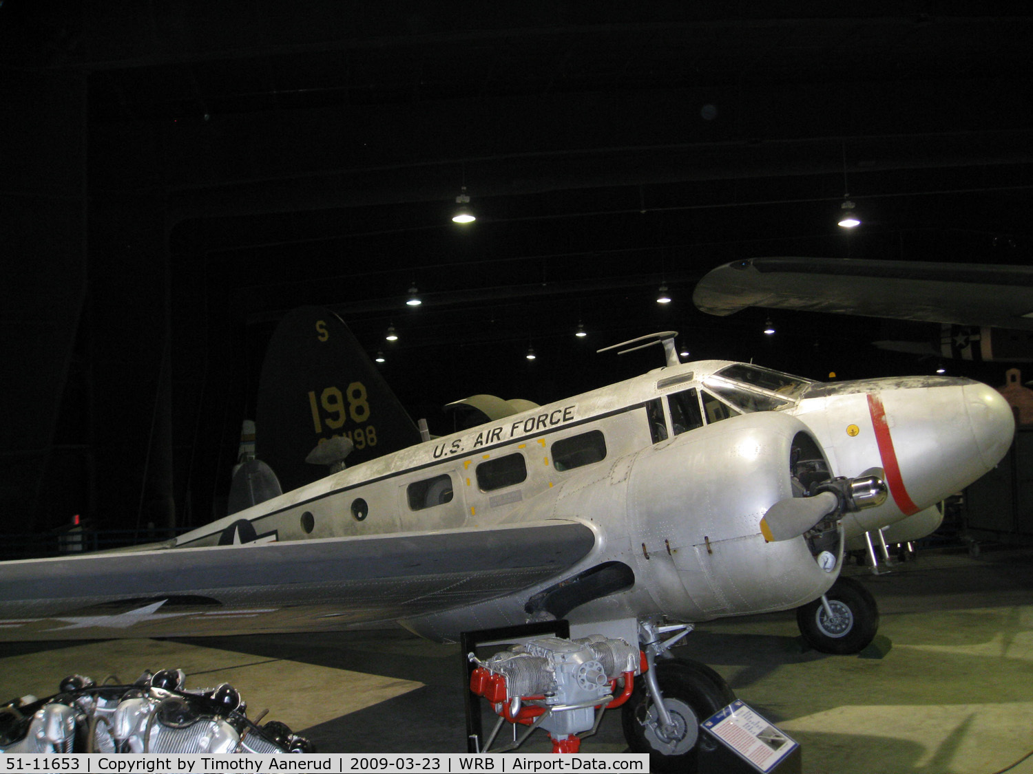 51-11653, 1951 Beech C-45G Expeditor C/N AF-210, Museum of Aviation, Robins AFB, incorrectly listed at the musuem as 52-11653