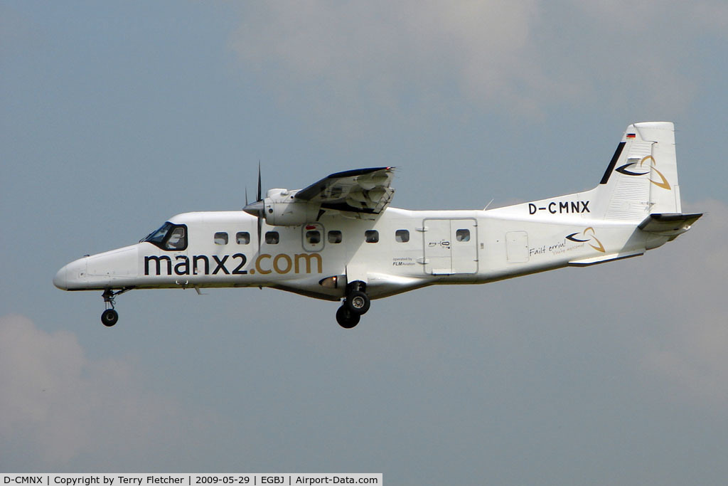 D-CMNX, 1986 Dornier 228-202K C/N 8065, German Dornier 228 arrives with the flight from the Isle of Man