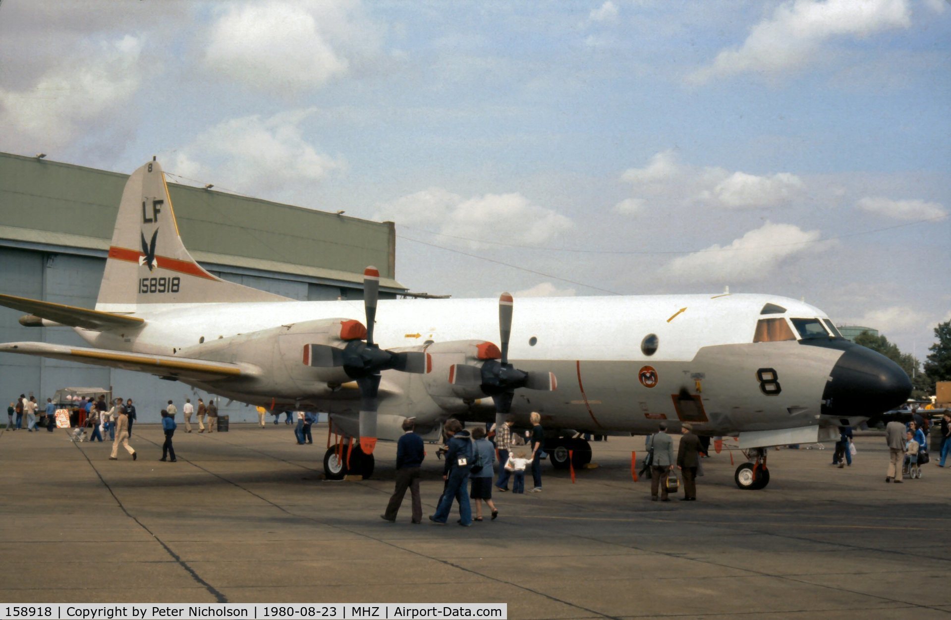 158918, Lockheed P-3C Orion C/N 285A-5590, P-3C Orion of Patrol Squadron VP-16 on display at the 1980 Mildenhall Air Fete.