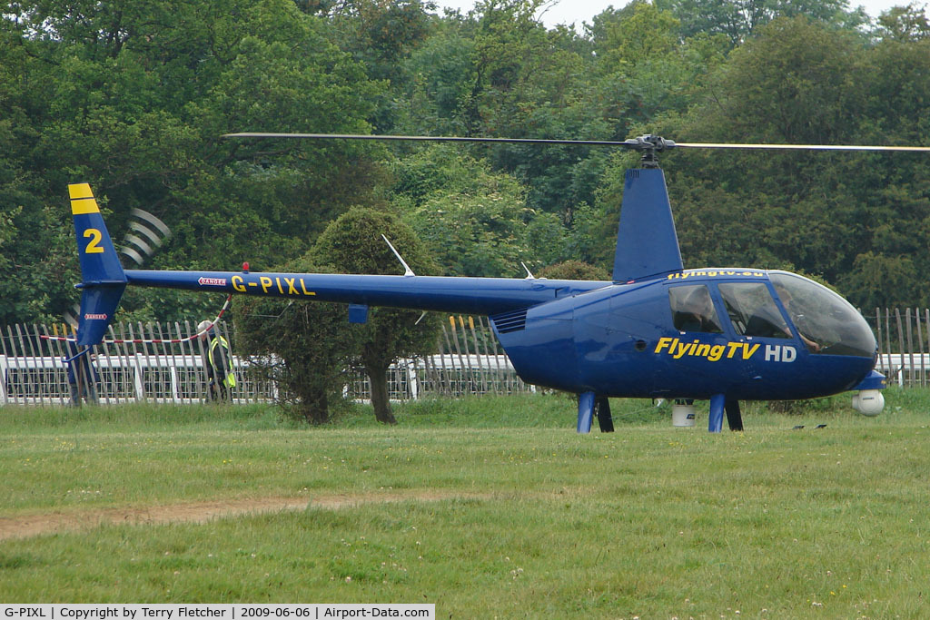 G-PIXL, 2006 Robinson R44 Raven II C/N 11221, Robinson R44 II used to cover the horse racing for live TV from Epsom