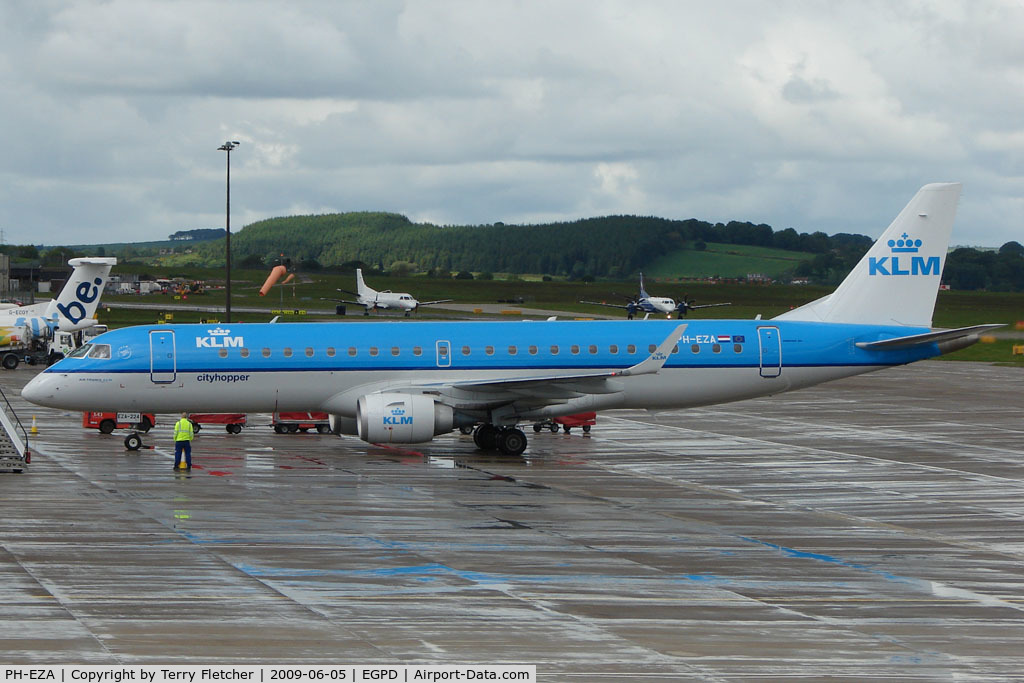 PH-EZA, 2008 Embraer 190LR (ERJ-190-100LR) C/N 19000224, KLM EMB190 at Aberdeen