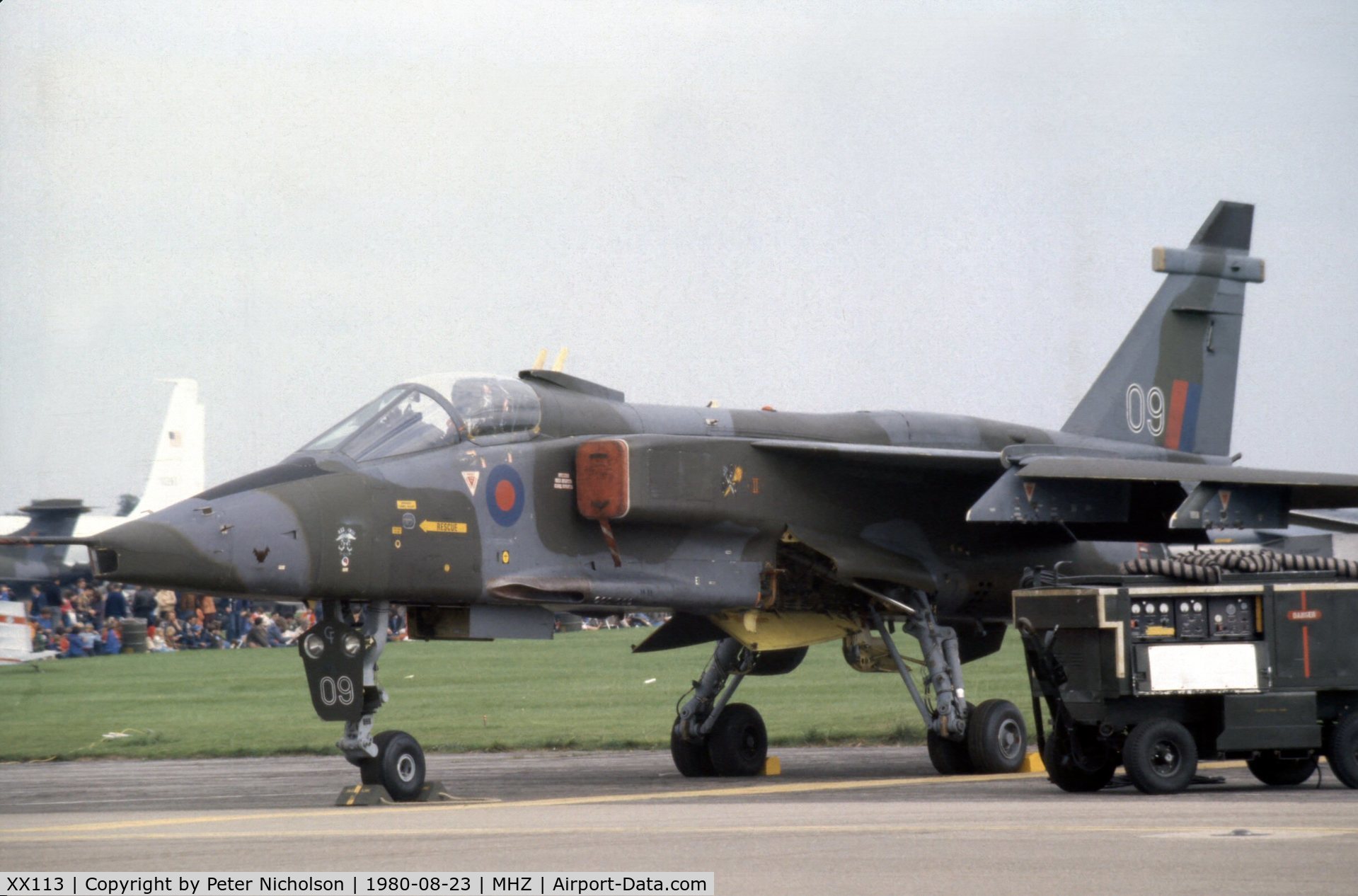 XX113, 1973 Sepecat Jaguar GR.1 C/N S.6, Jaguar GR.1 of 226 Operational Conversion Unit on display at the 1980 Mildenhall Air Fete.