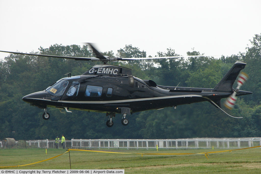 G-EMHC, 2008 Agusta A-109E Power C/N 11721, One of the helicopters at Epsom on 2009 Derby Day