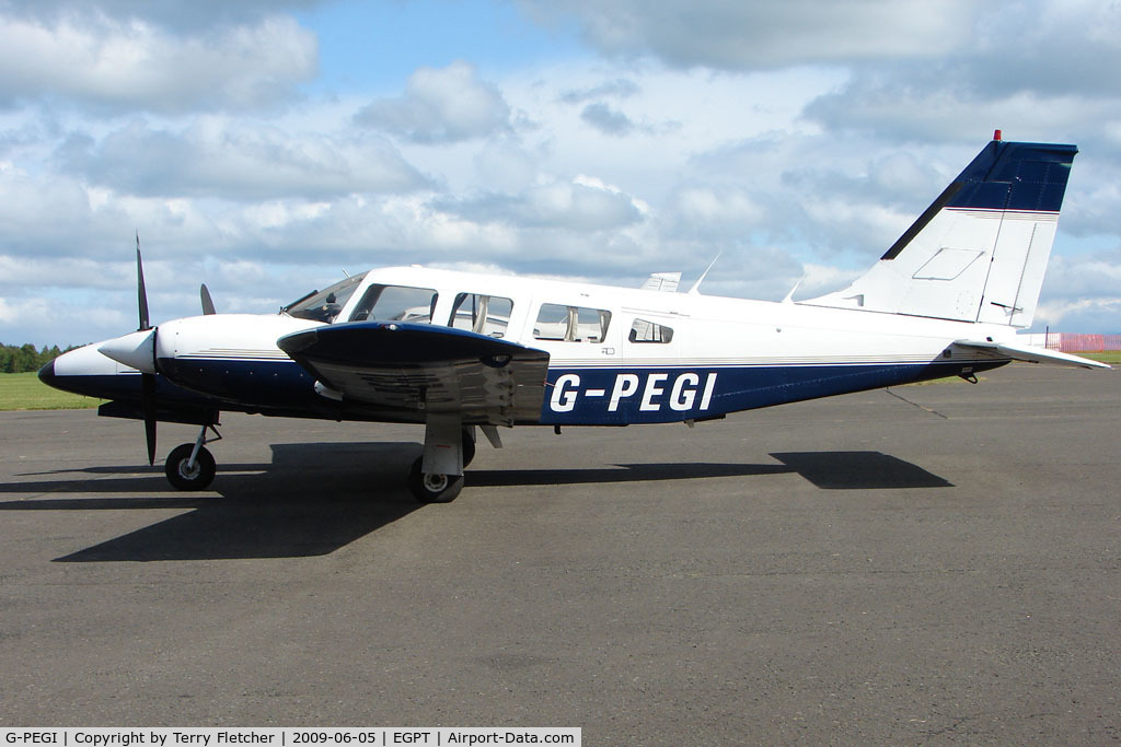 G-PEGI, 1979 Piper PA-34-200T Seneca II C/N 34-7970339, Piper PA-34-200T at Perth Airport in Scotland