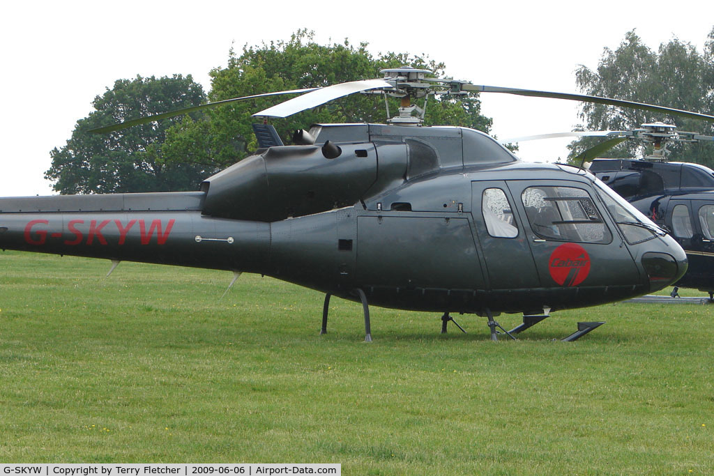 G-SKYW, 1983 Aerospatiale AS-355F-1 Ecureuil 2 C/N 5261, One of the helicopters at Epsom on 2009 Derby Day