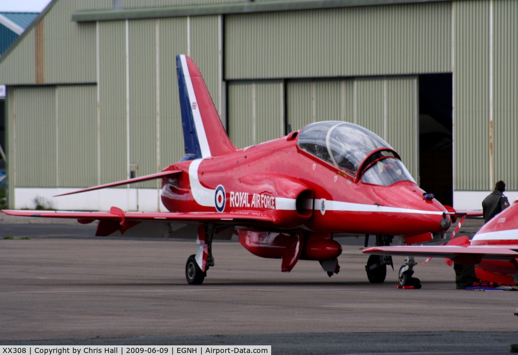 XX308, 1980 Hawker Siddeley Hawk T.1 C/N 143/312133, Red Arrow at Blackpool Airport