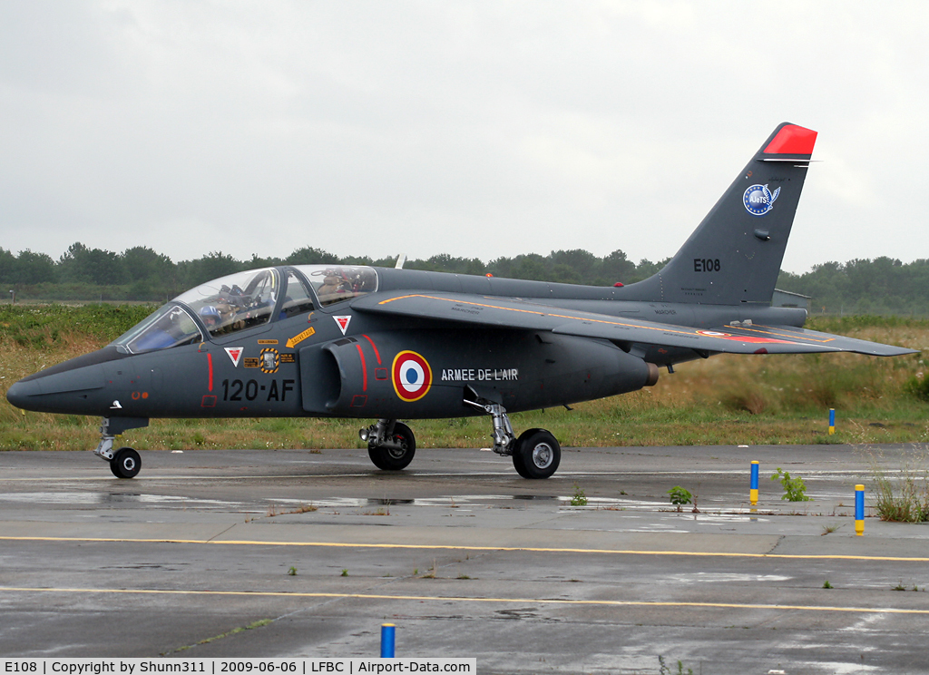 E108, Dassault-Dornier Alpha Jet E C/N E108, Used as demo aircraft with 4 others during LFBC Airshow 2009...