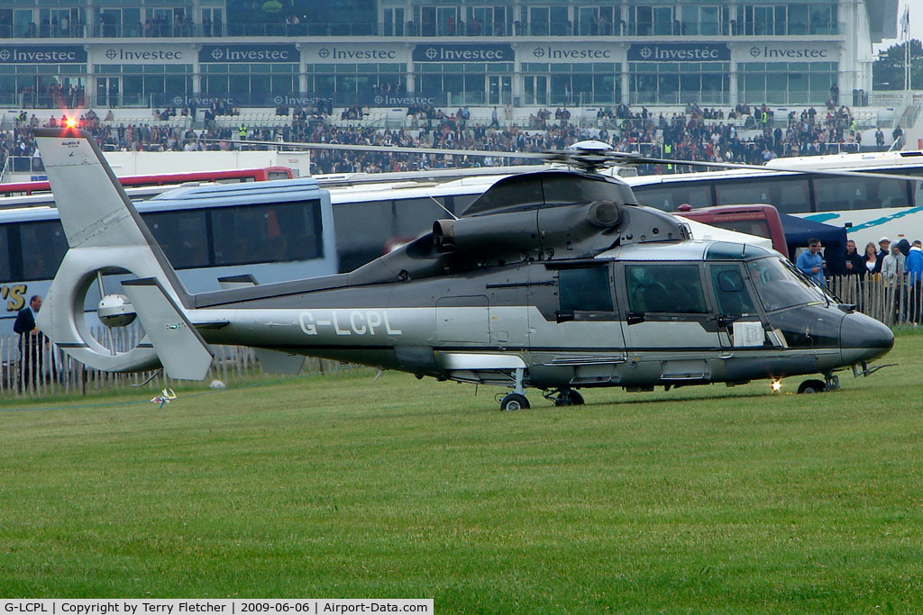 G-LCPL, 1991 Aerospatiale AS-365N-2 Dauphin C/N 6393, One of the helicopters at Epsom on 2009 Derby Day