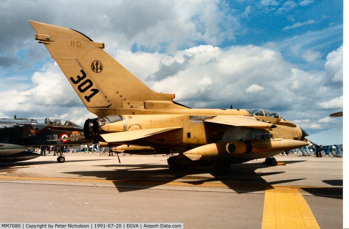 MM7080, Panavia Tornado IDS C/N 603/IS079/5091, Tornado IDS of 50 Stormo Italian Air Force at the 1991 Intnl Air Tattoo at RAF Fairford.