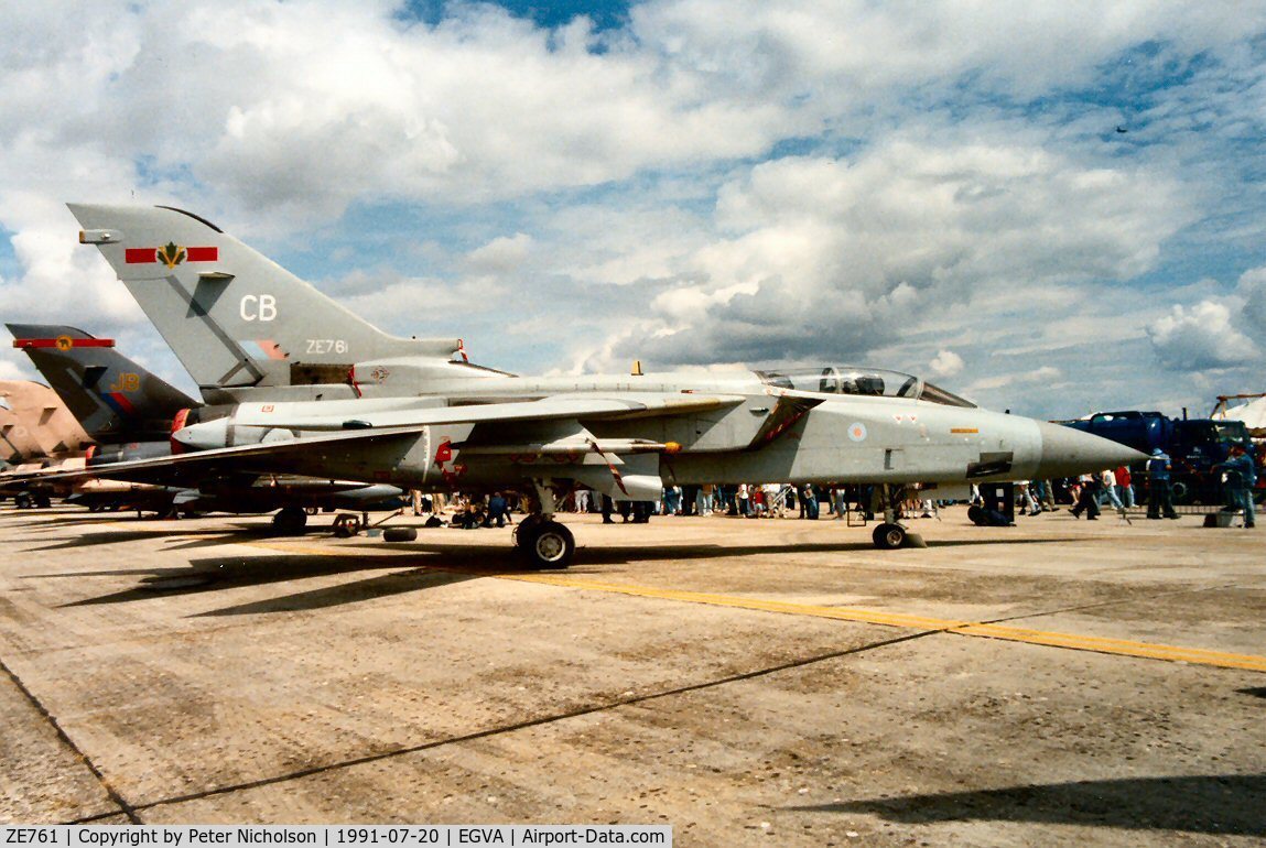 ZE761, 1988 Panavia Tornado F.3 C/N AS058/683/3308, Tornado F.3 of 5 Squadron on display at the 1991 Intnl Air Tattoo at RAF Fairford.