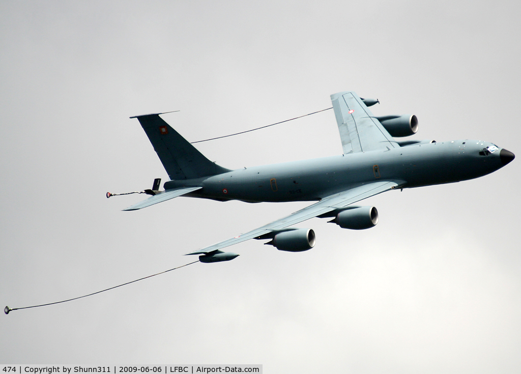 474, 1964 Boeing C-135FR Stratotanker C/N 18683, Passing above rwy during 2 times pending LFBC Airshow 2009