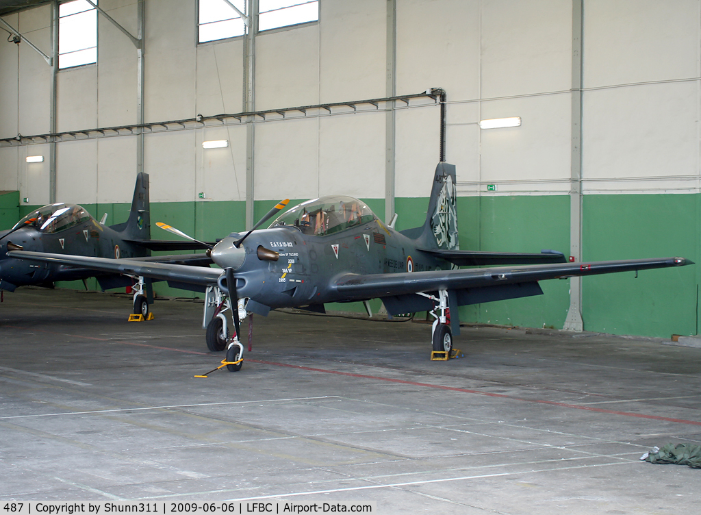 487, Embraer EMB-312F Tucano C/N 312487, Hangared during LFBC Airshow with additional 'Derniere VP' titles