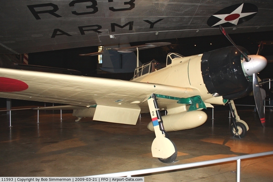 11593, Mitsubishi A6M2 Zero C/N 51553, May also be S/N 51553. On display at the USAF Museum in Dayton, Ohio