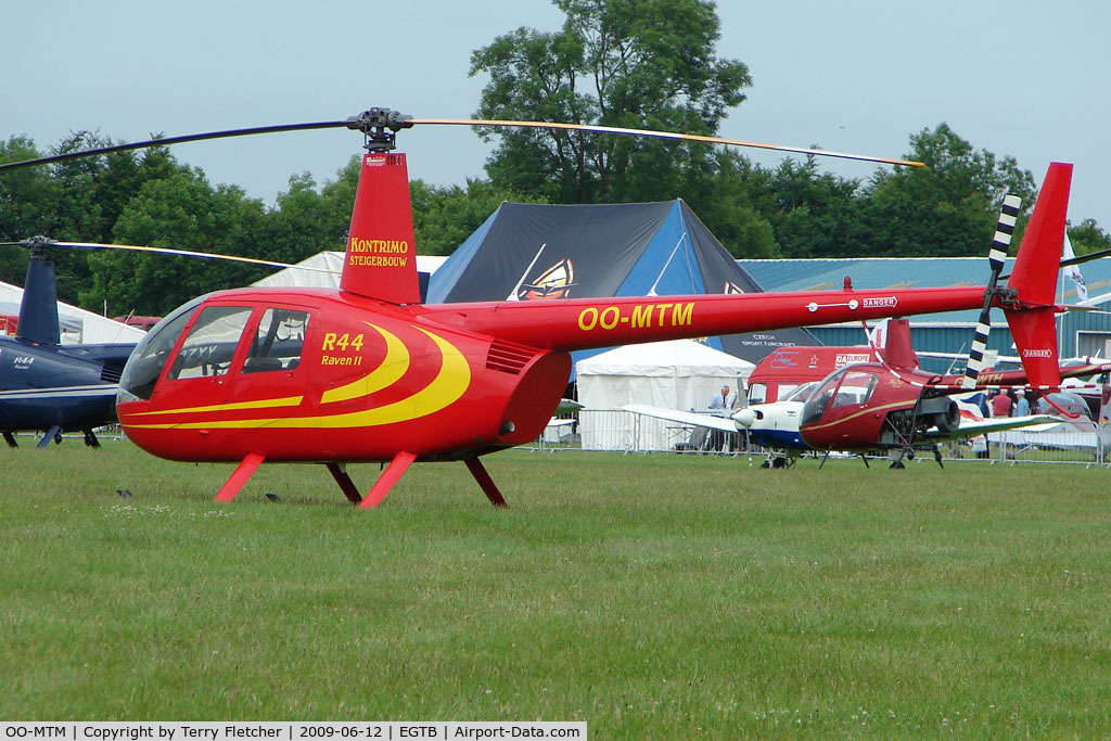 OO-MTM, 2006 Robinson R44 Raven II C/N 11420, Belgian R 44 - Visitor to 2009 AeroExpo at Wycombe Air Park