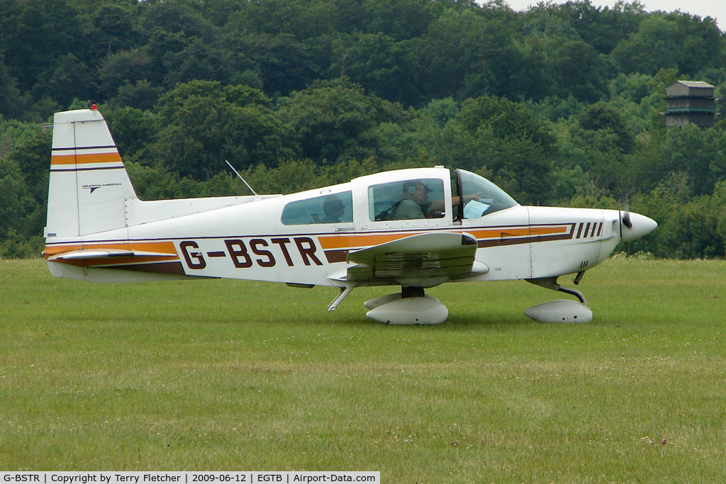 G-BSTR, 1974 Grumman American AA-5 Traveler C/N AA5-0688, Visitor to 2009 AeroExpo at Wycombe Air Park