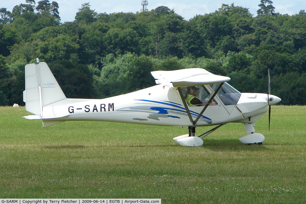 G-SARM, 2005 Comco Ikarus C42 FB100 C/N 0504-6674, Visitor to 2009 AeroExpo at Wycombe Air Park