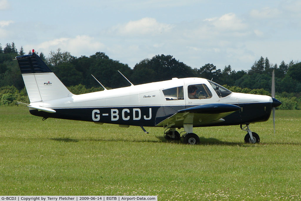 G-BCDJ, 1968 Piper PA-28-140 Cherokee C/N 28-24276, Visitor to 2009 AeroExpo at Wycombe Air Park