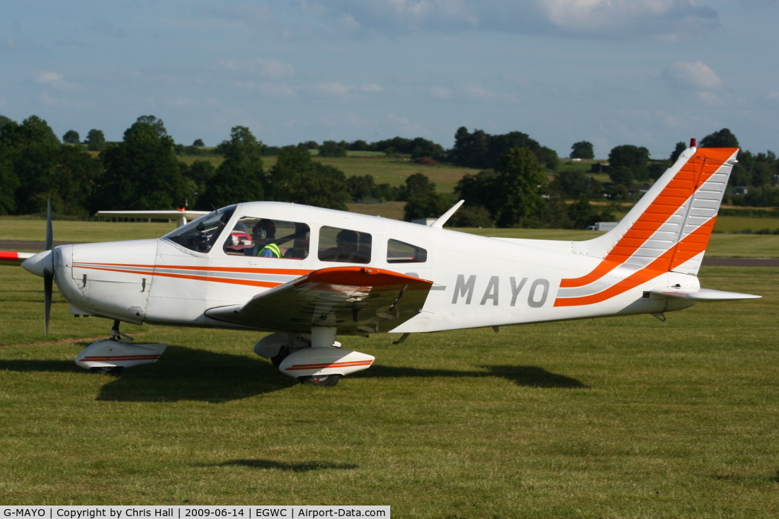 G-MAYO, 1977 Piper PA-28-161 Cherokee Warrior II C/N 28-7716278, visitor from Blackpool at the Cosford Air Show