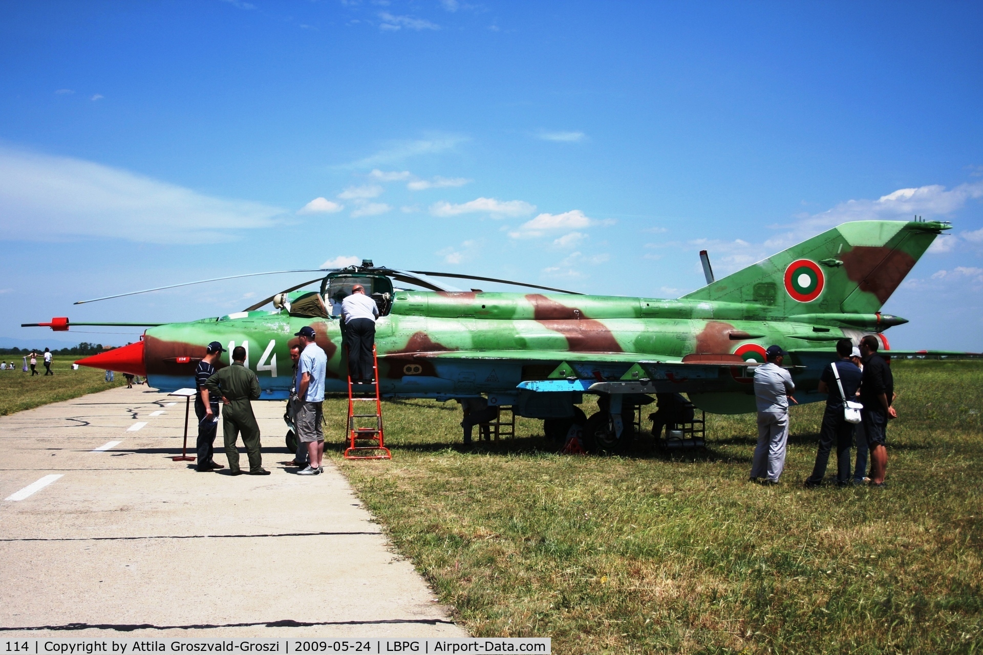 114, 1985 Mikoyan-Gurevich MiG-21bis SAU C/N 75094114, BIAF 09 Bulgaria Plovdiv (Krumovo) LBPG Graf Ignatievo Military Air Base -  (SAU referring to Sistema Avtomaticheskovo Upravleniya = 