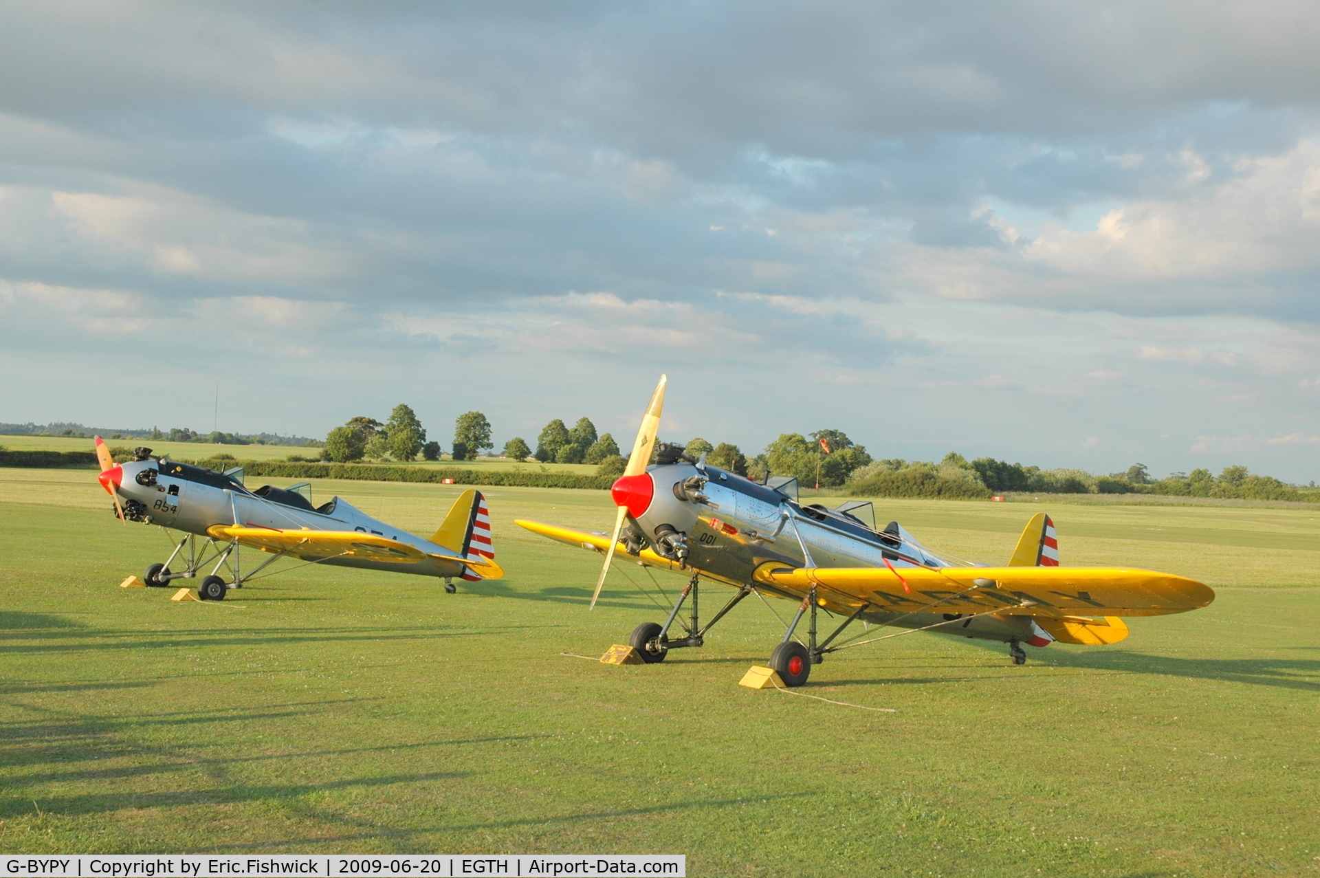 G-BYPY, 1941 Ryan PT-22 Recruit (ST3KR) C/N 1001, O01 and 854 at Shuttleworth Collection Evening Air Display, June 2009.