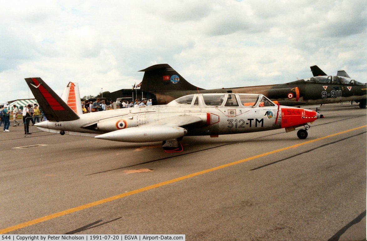 544, Fouga CM-170 Magister C/N 544, French Air Force CM-170R Magister of GI.312 at the 1991 Intnl Air Tattoo at RAF Fairford.